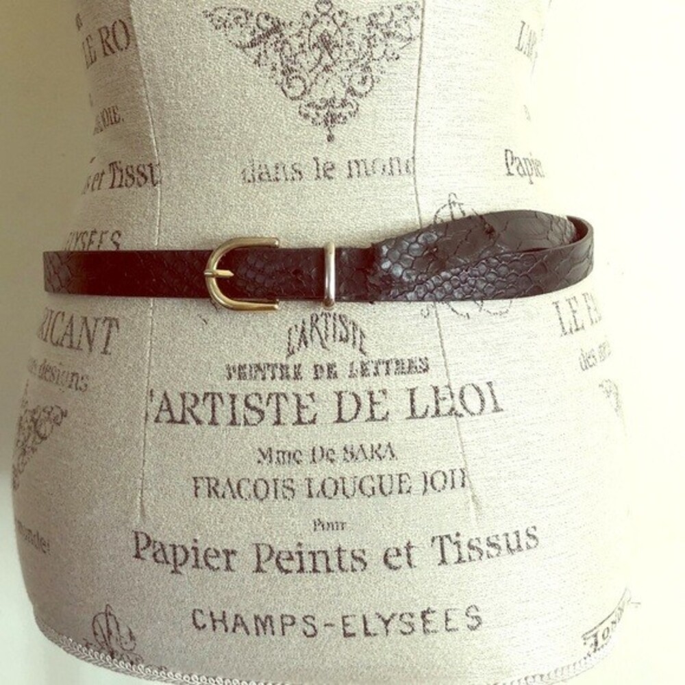 Black Snakeskin Print Belt